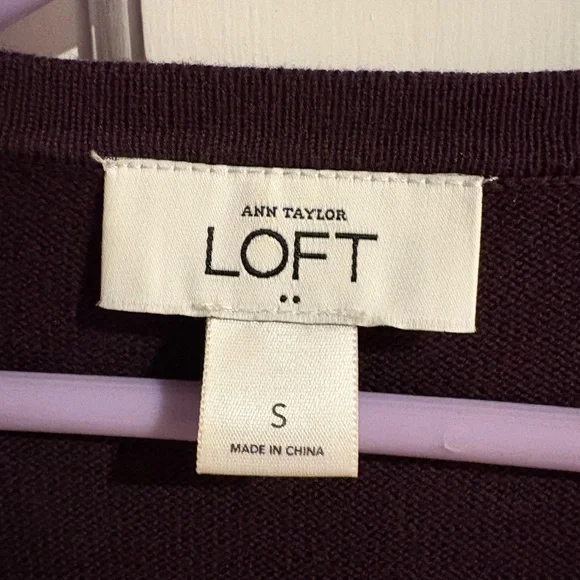 🎾LOFT Purple and Pink Argyle Cardigan - Picture 7 of 7